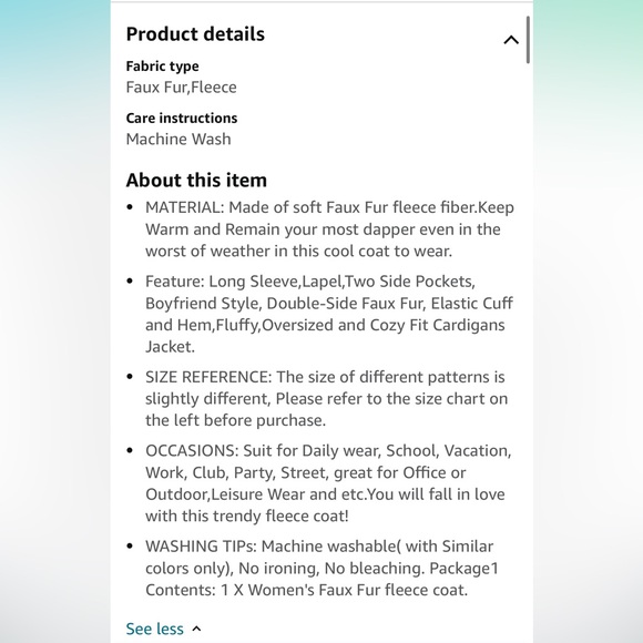 TOPONSKY | S | Winter Warm Lapel Faux Fur + Inner Lining | worn 1x for Halloween - Picture 4 of 5
